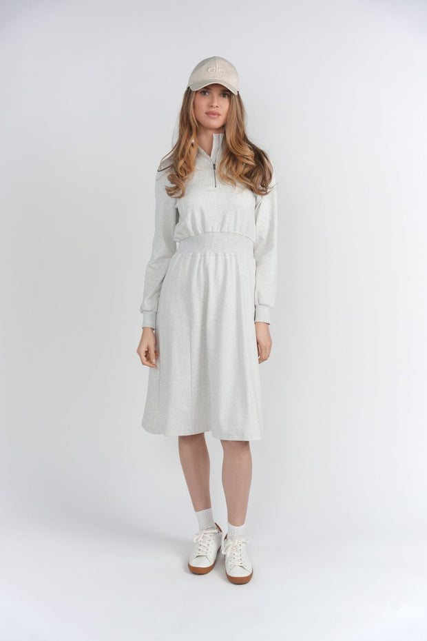 Sweatshirt dress with ribbed waistband