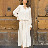 Reese set: blouse & flowing skirt burgundy
