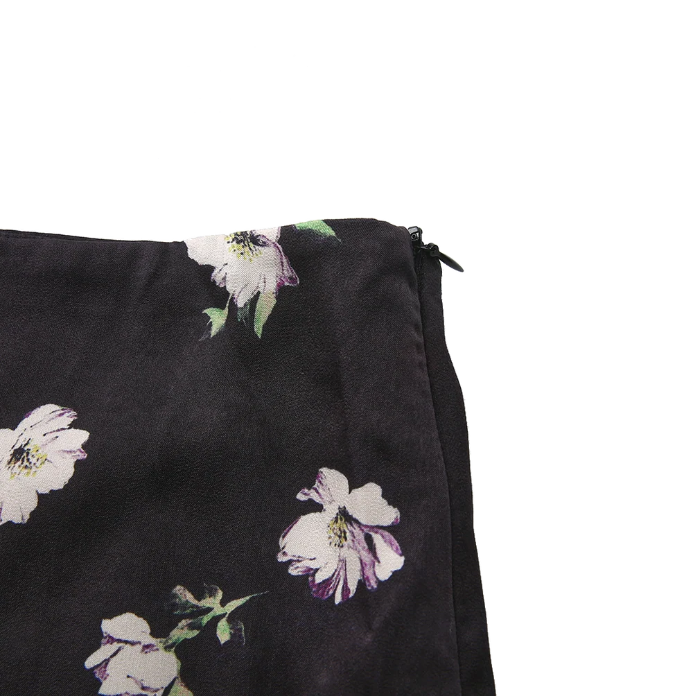 FLORAL ZIPPER ALINE SLIP SKIRT