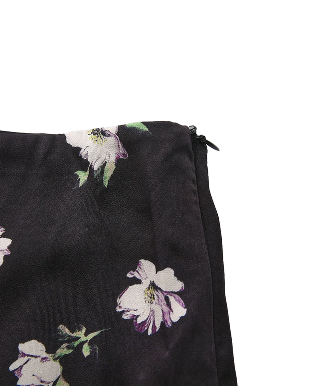 FLORAL ZIPPER ALINE SLIP SKIRT