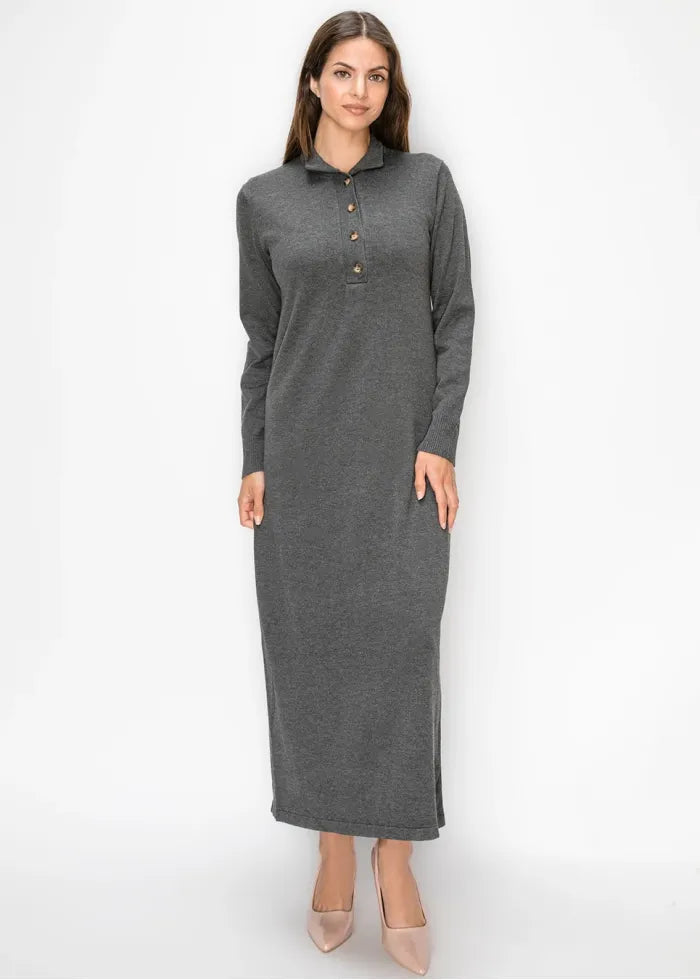 Knit polo dress