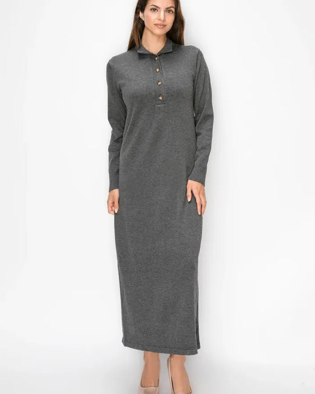 Knit polo dress
