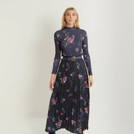Printed Pleated Skirt