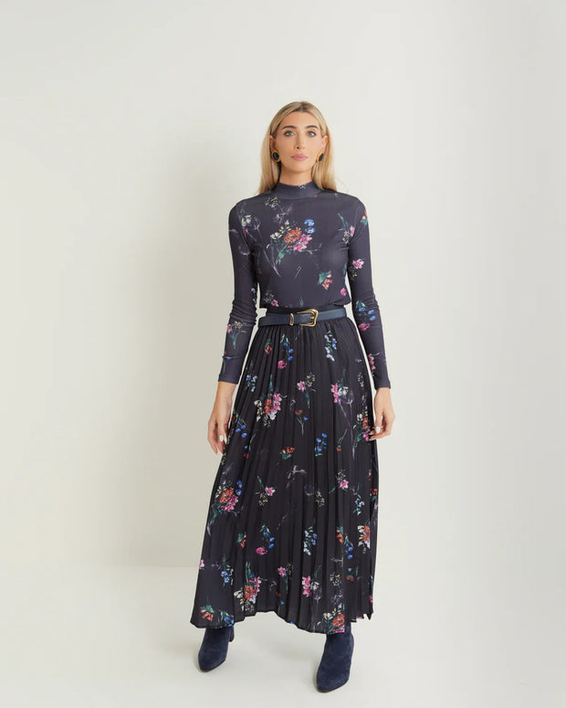 Printed Pleated Skirt