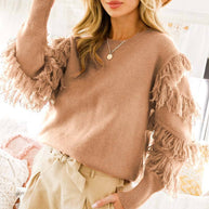 Tied String Tassel Sweater-Love