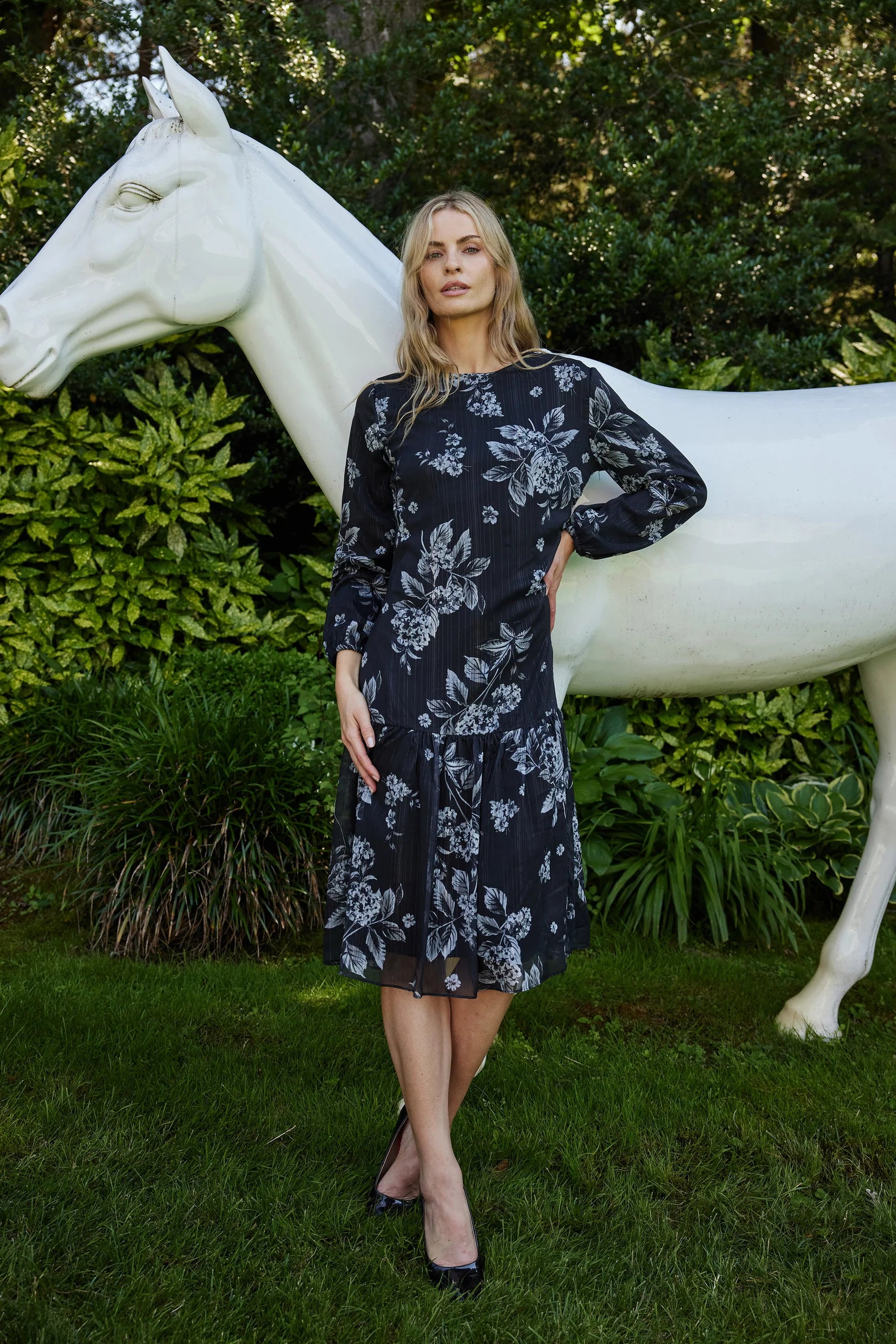 JOSEPHINE DRESS - BLACK/SILVER