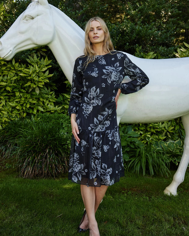 JOSEPHINE DRESS - BLACK/SILVER