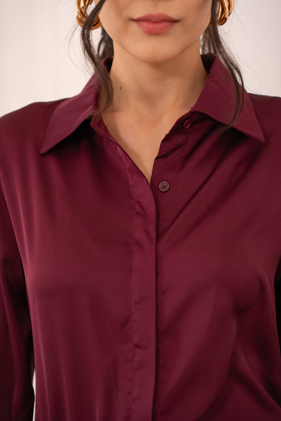 Léa satin shirt (S-M-L-XL) FW26 - CK08091: Black / 1S-1M-1L-1XL