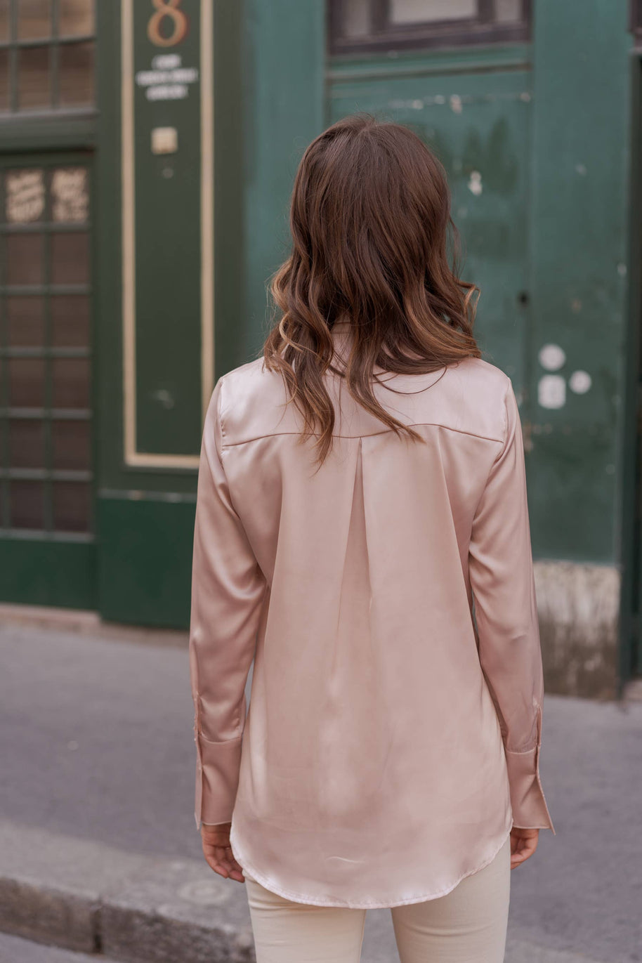 Léa satin shirt (S-M-L-XL) FW26 - CK08091: Black / 1S-1M-1L-1XL
