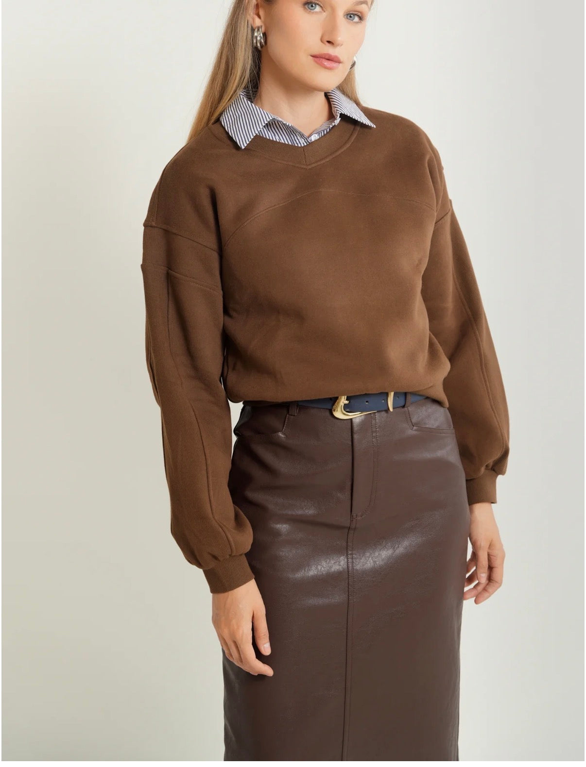 Brown Leather Skirt