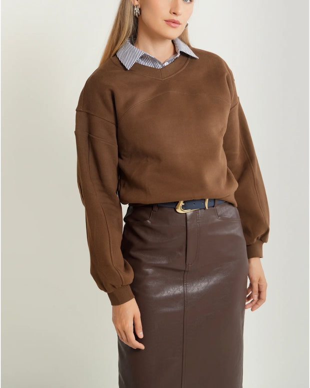 Brown Leather Skirt