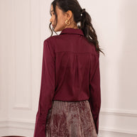 Léa satin shirt (S-M-L-XL) FW26 - CK08091: Choco / 1S-1M-1L-1XL