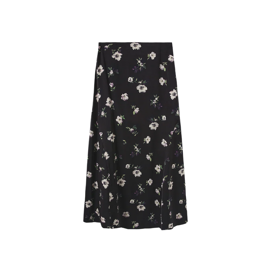 FLORAL ZIPPER ALINE SLIP SKIRT