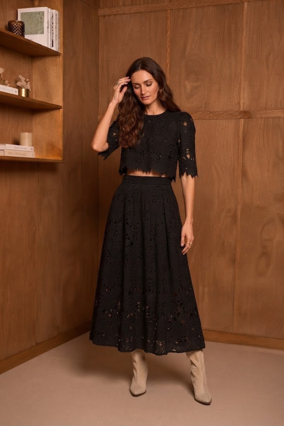 Chloé long lace skirt