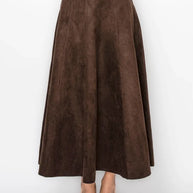 Panelled suede skirt