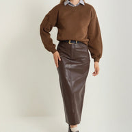 Brown Leather Skirt