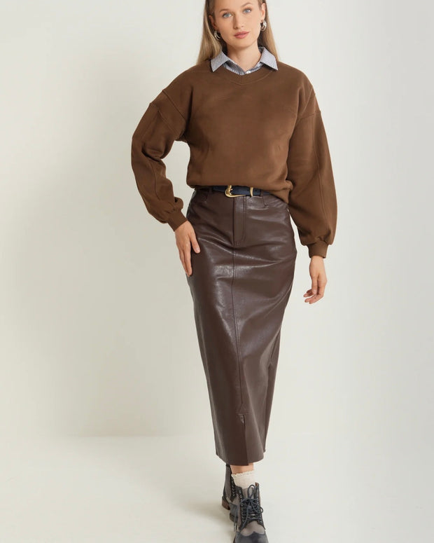 Brown Leather Skirt
