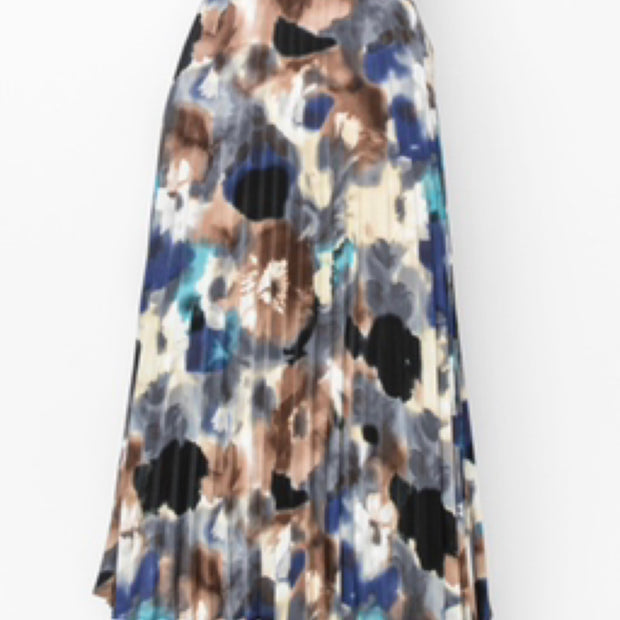 printed pleated maxi - yal