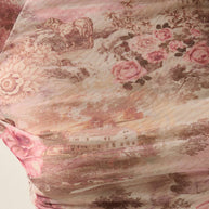 Floral-Print Mesh Round-Neck Long-Sleeve Thumbhole Top