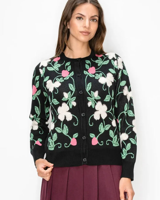 Embroidered floral cardi