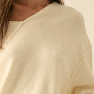 V-Neck Exposed-Seam Sweater