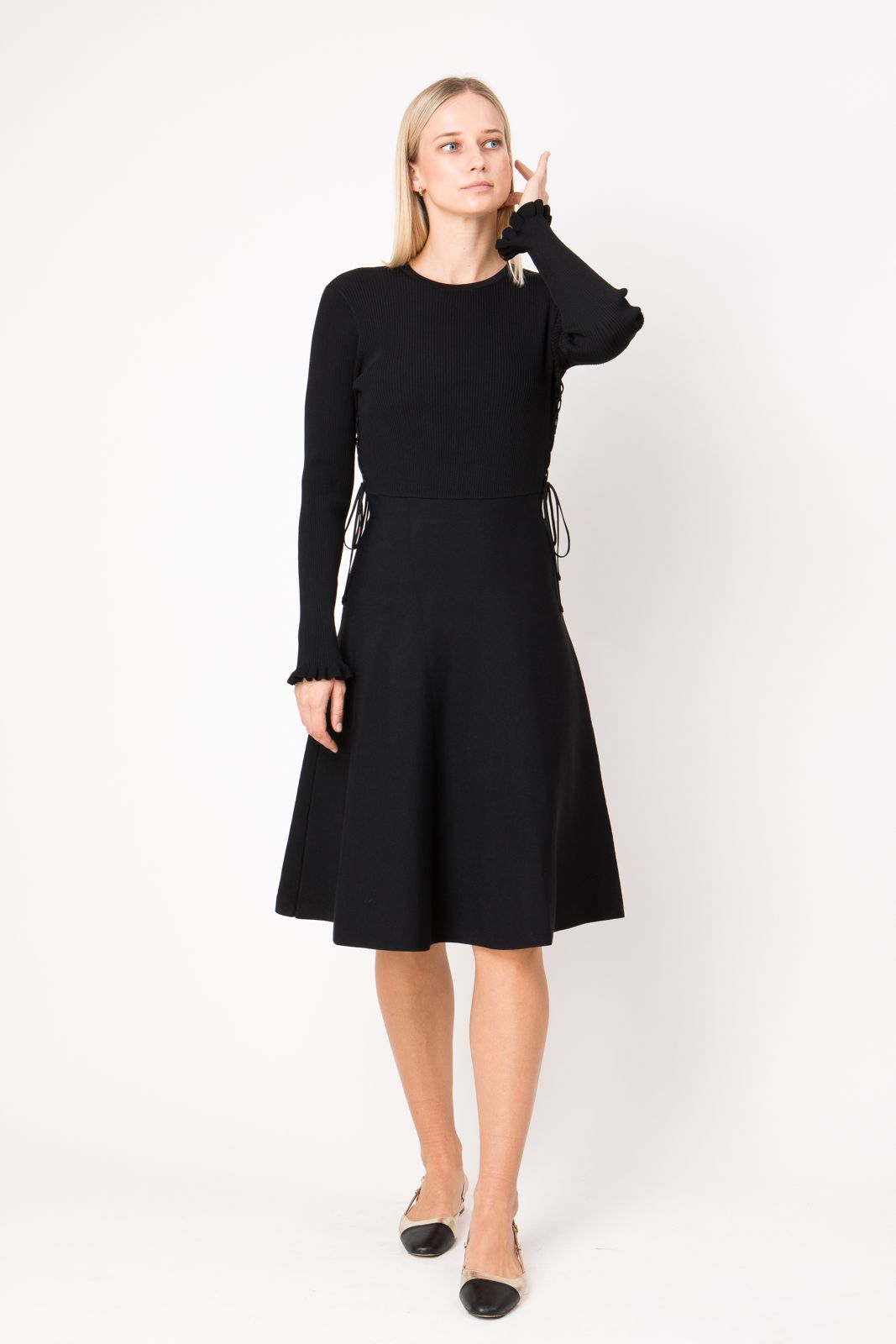 knit side tie dress- lunella