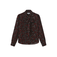 CHELSEA FLORAL NECK TIE BLOUSE