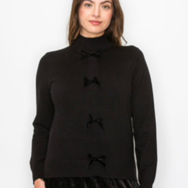 Bow Mock Sweater - Yal - Fringe Boutique