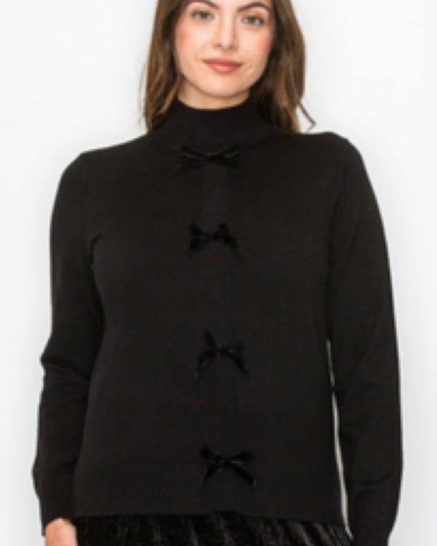 Bow Mock Sweater - Yal - Fringe Boutique