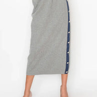 Denim side stripe skirt
