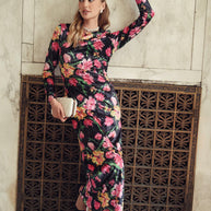 Side Ruched velvet dress-ALV