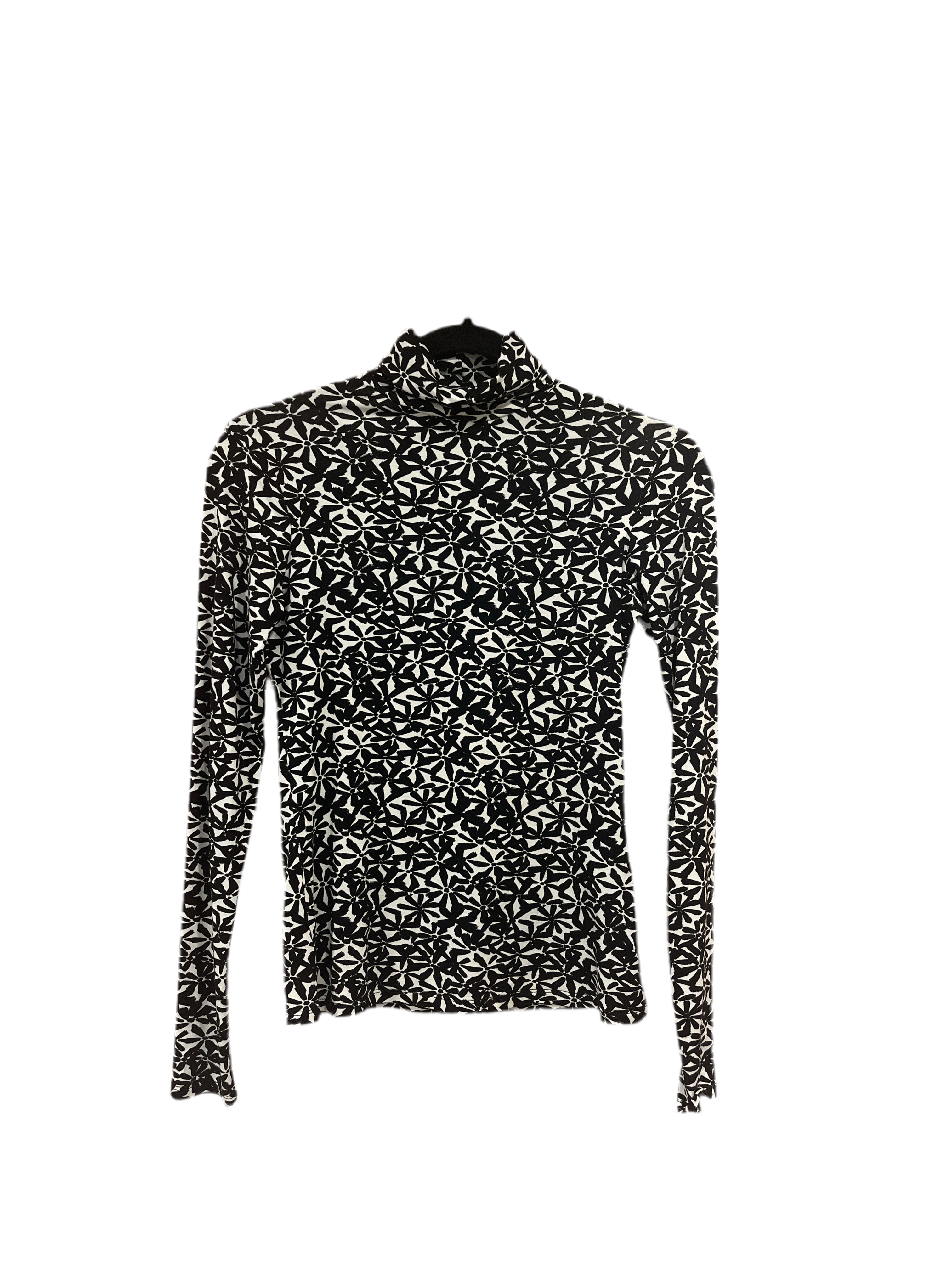 Printed Turtlenck - Fringe Black white