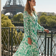 Loose fit printed shirt dress