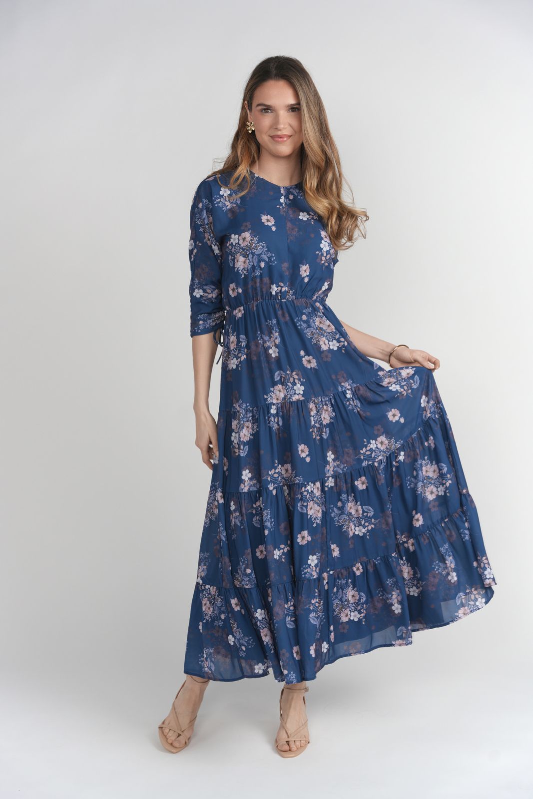 V-neck chiffon maxi dress