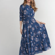 V-neck chiffon maxi dress