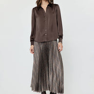 Plaid Pleated Midi Skirt