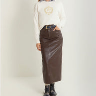 Brown Leather Skirt
