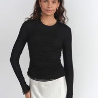 Mesh ruched top