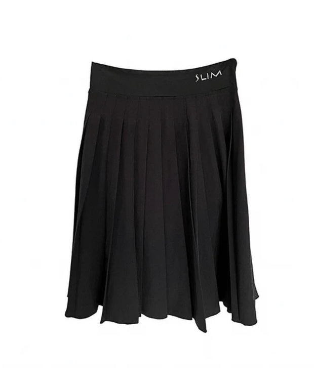 Varsity Pleated  Black Skirt-Slim Skirtm