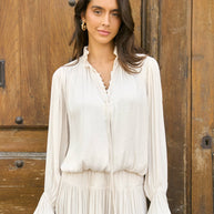 Reese set: blouse & flowing skirt burgundy