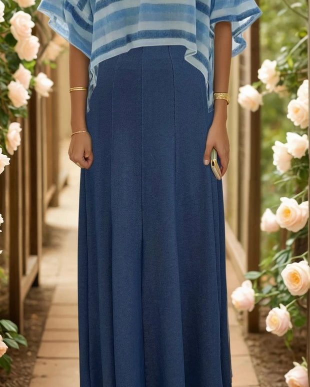 Maxi Knit Denim Panel skirt