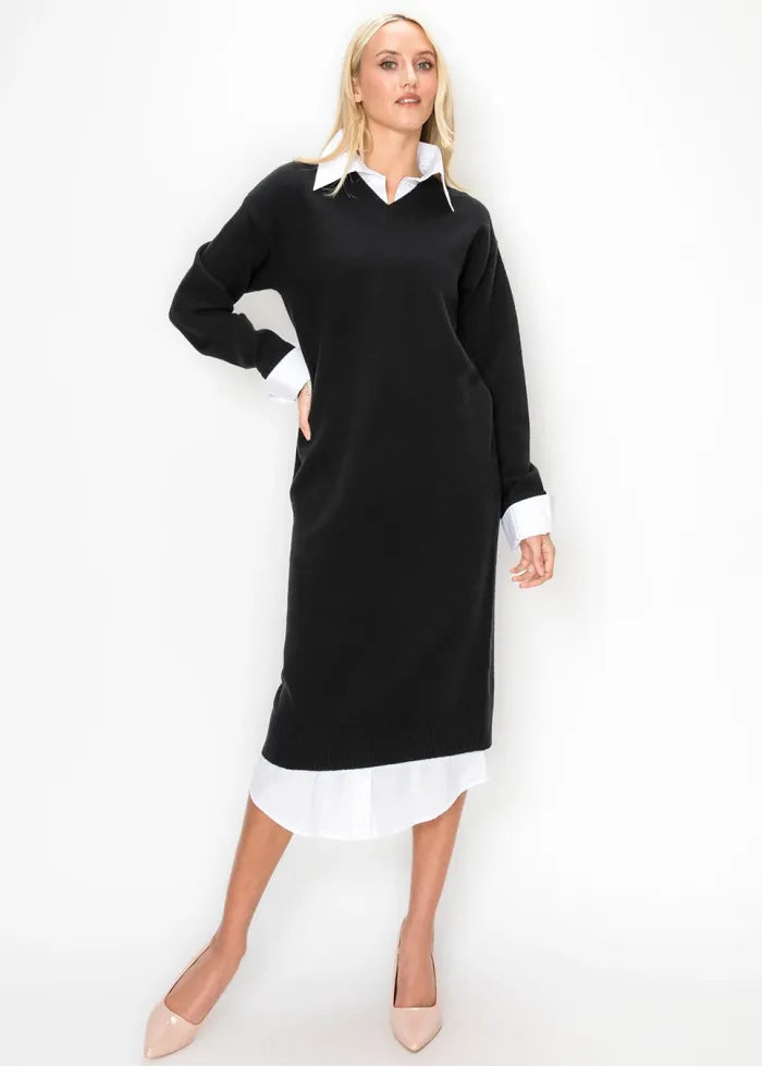 Layered shirt dress