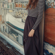 Mixed Poplin Dress-Point