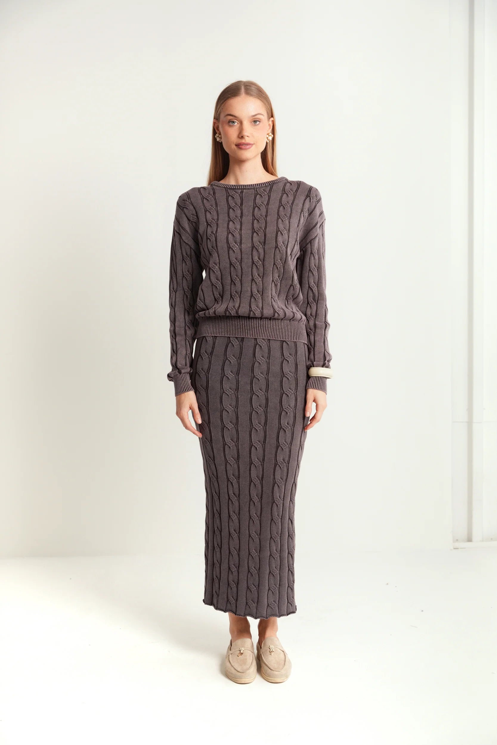 Cable Knit Wash Skirt