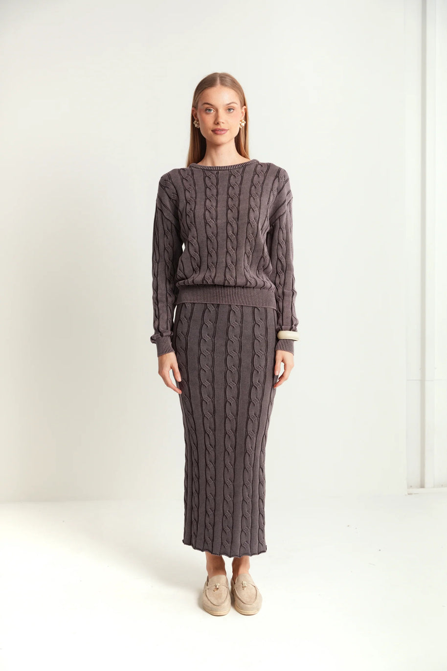 Cable Knit Wash Skirt