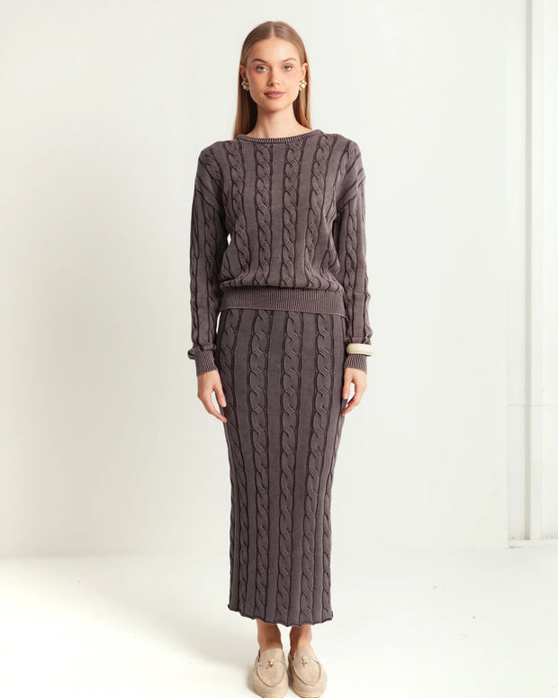 Cable Knit Wash Skirt