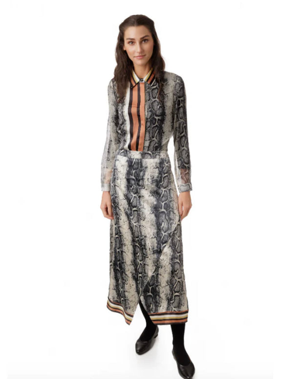 Silk Snake Print Skirt-Luella - Fringe Boutique