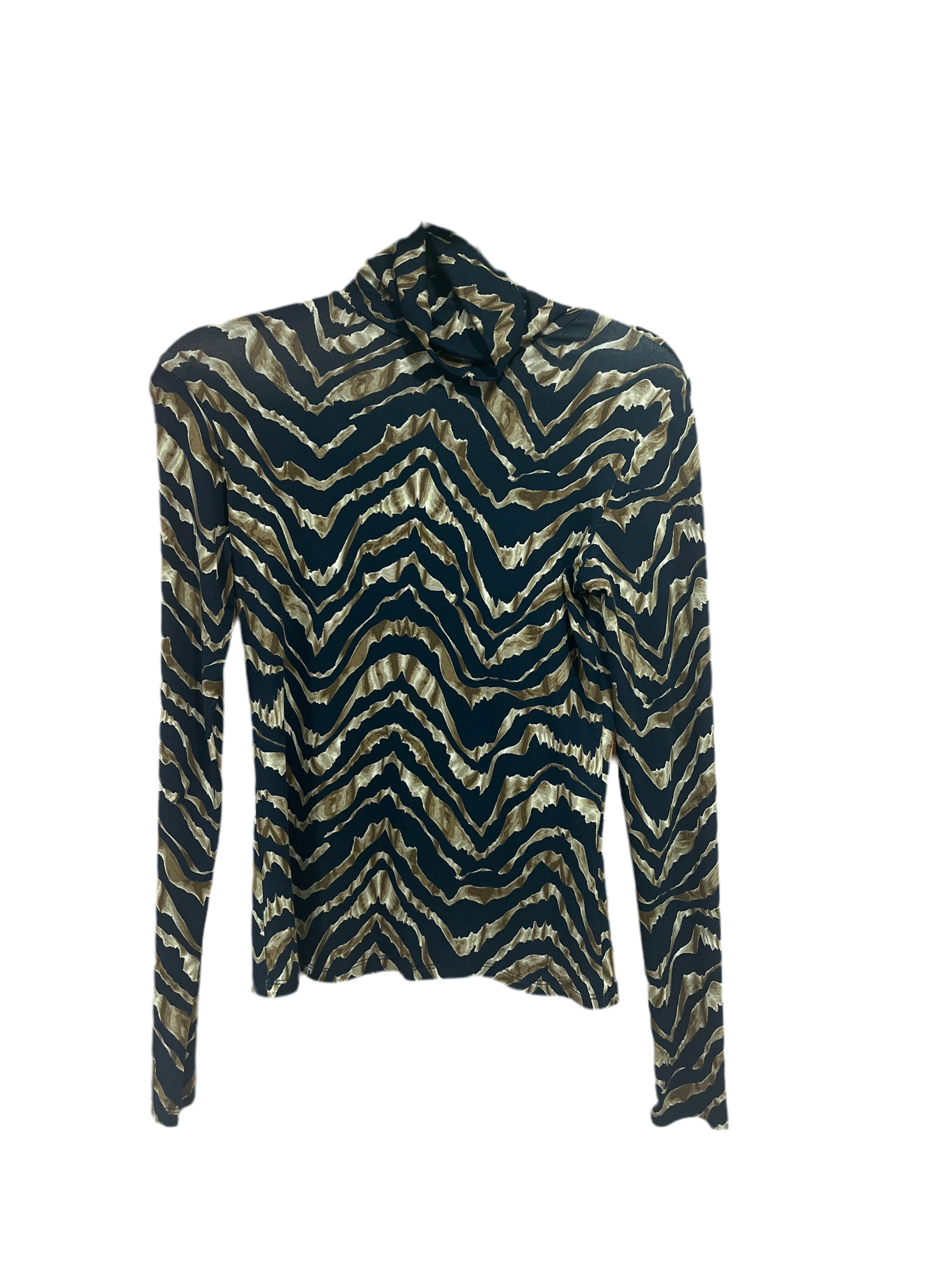 Printed Turtlenck - Fringe Navy Stripe