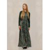 Floral green dress with cardigan