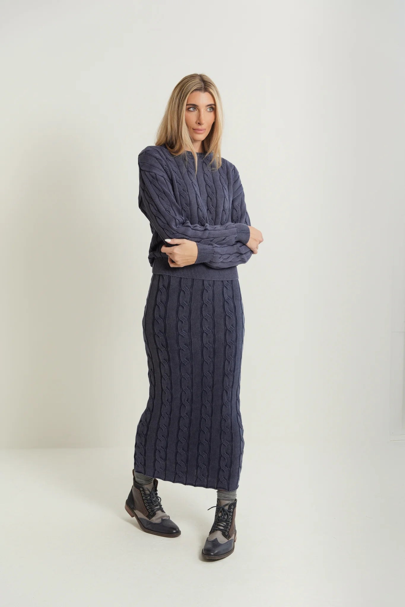 Cable Knit Wash Skirt